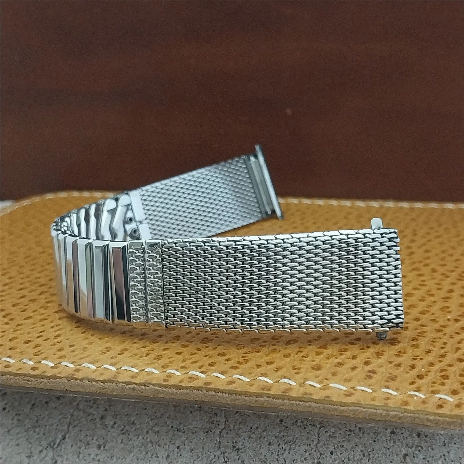 17.2mm 11/16" Stainless Steel Mesh Classic Kreisler Unused 1960s Vintage Watch