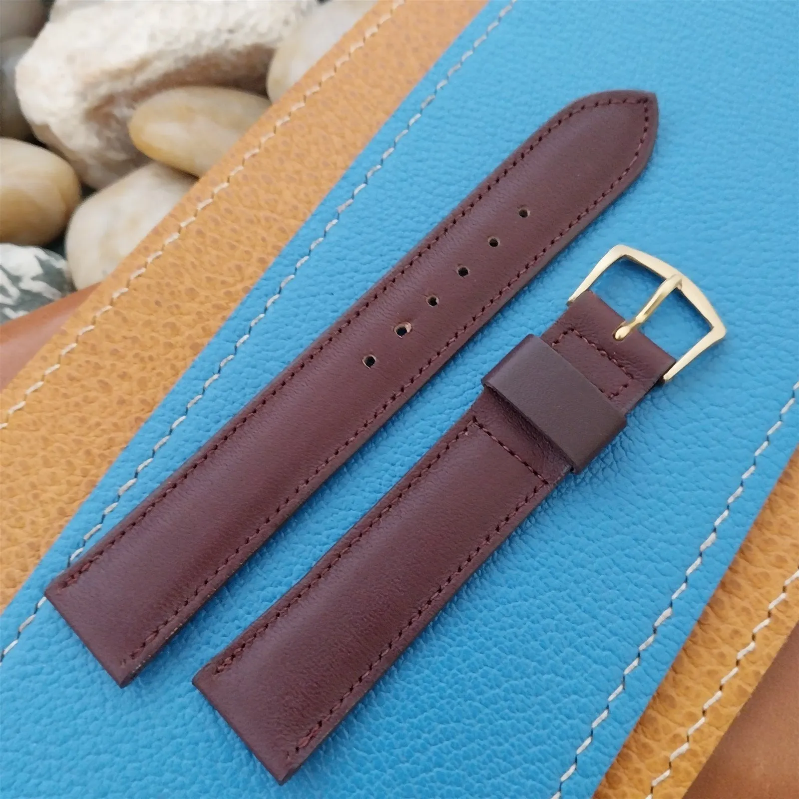 17.2mm Hadley Roma Single-Keeper Calfskin Leather nos 1970s Vintage Watch Band