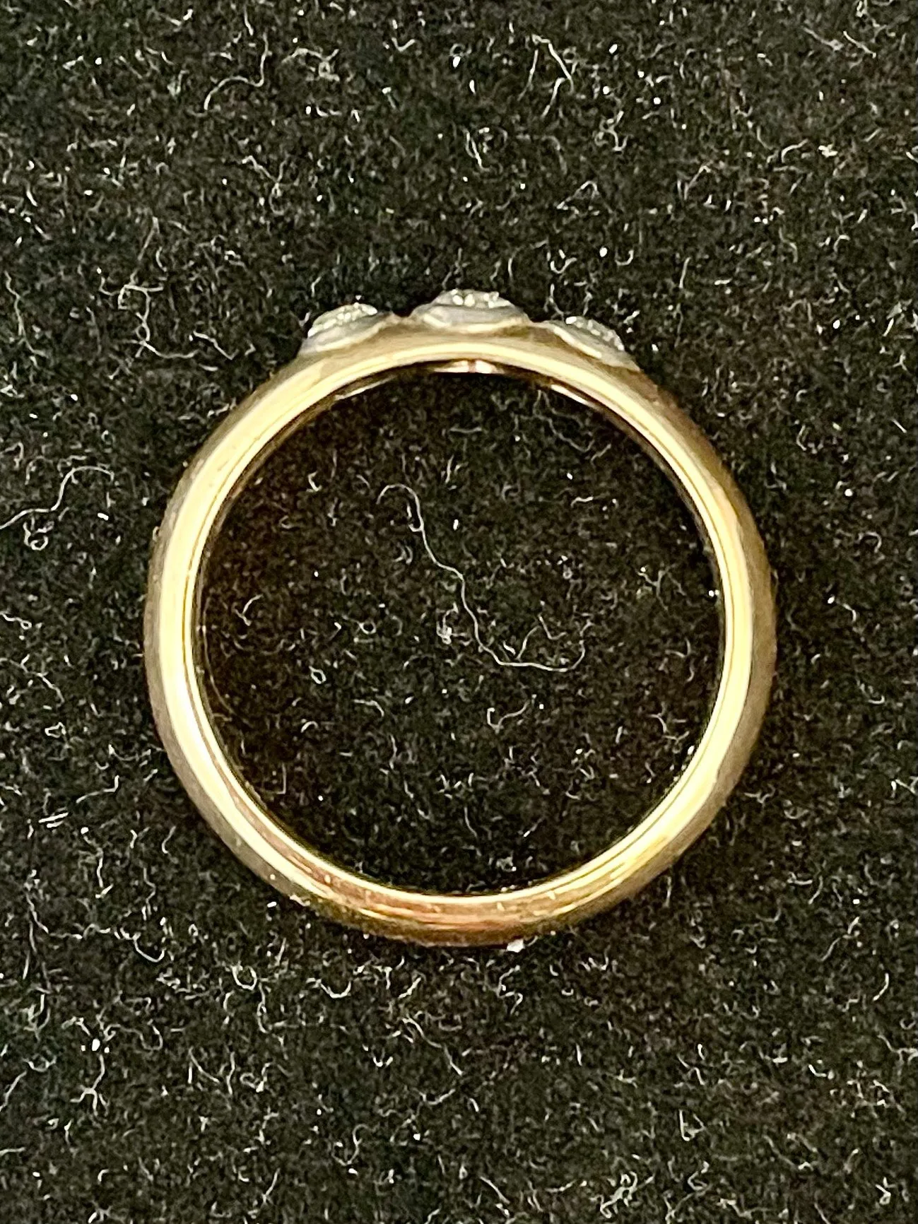 1920's European Solid Rose Gold 3-Old Mine Diamond Unisex Ring - $8K APR Value w/ CoA}