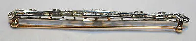 1920s Vintage Old Miner Diamond Bar Brooch in Solid 18K White Gold & Yellow Gold - $12K VALUE