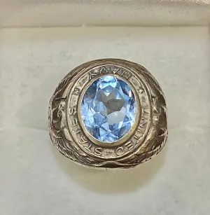 1920’s Vintage United States Navy Class Ring with Aquamarine-like Stone - $6K Appraisal Value w/CoA}