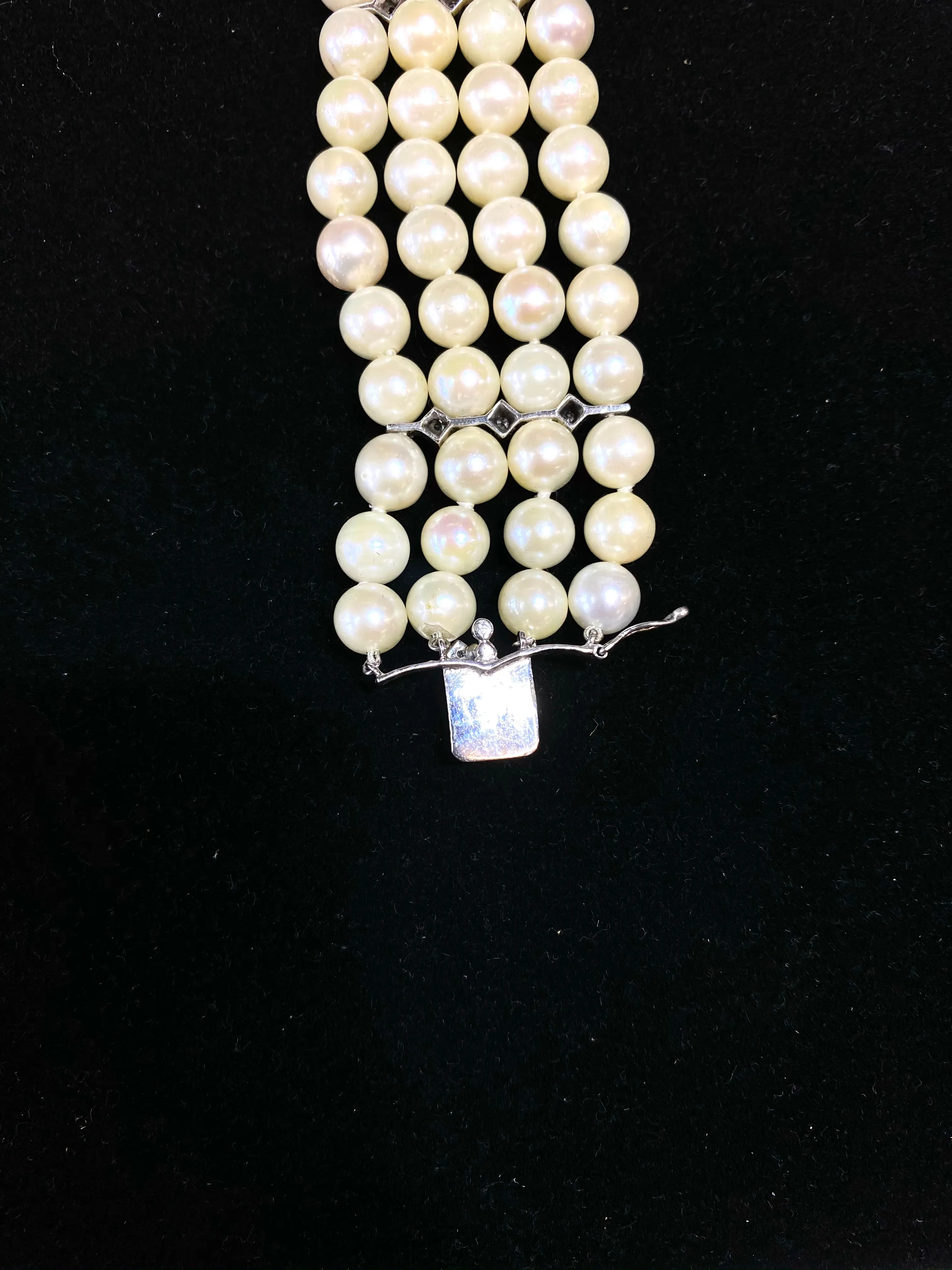 1930’s Antique Design Solid White Gold Bracelet with 72 Pearls & 37 Diamonds! - $15K Appraisal Value w/ CoA!
