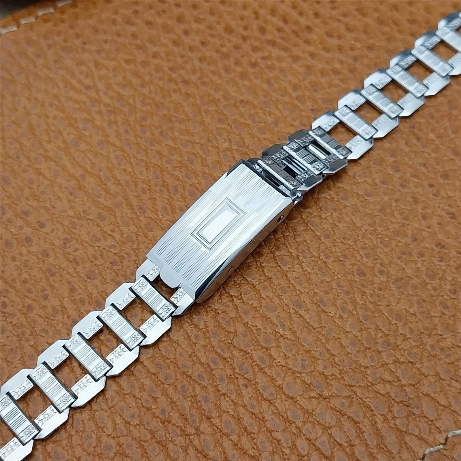 1930s Gemex Pontiac Chromium Plated Ladder Link Womens nos Vintage Watch Band
