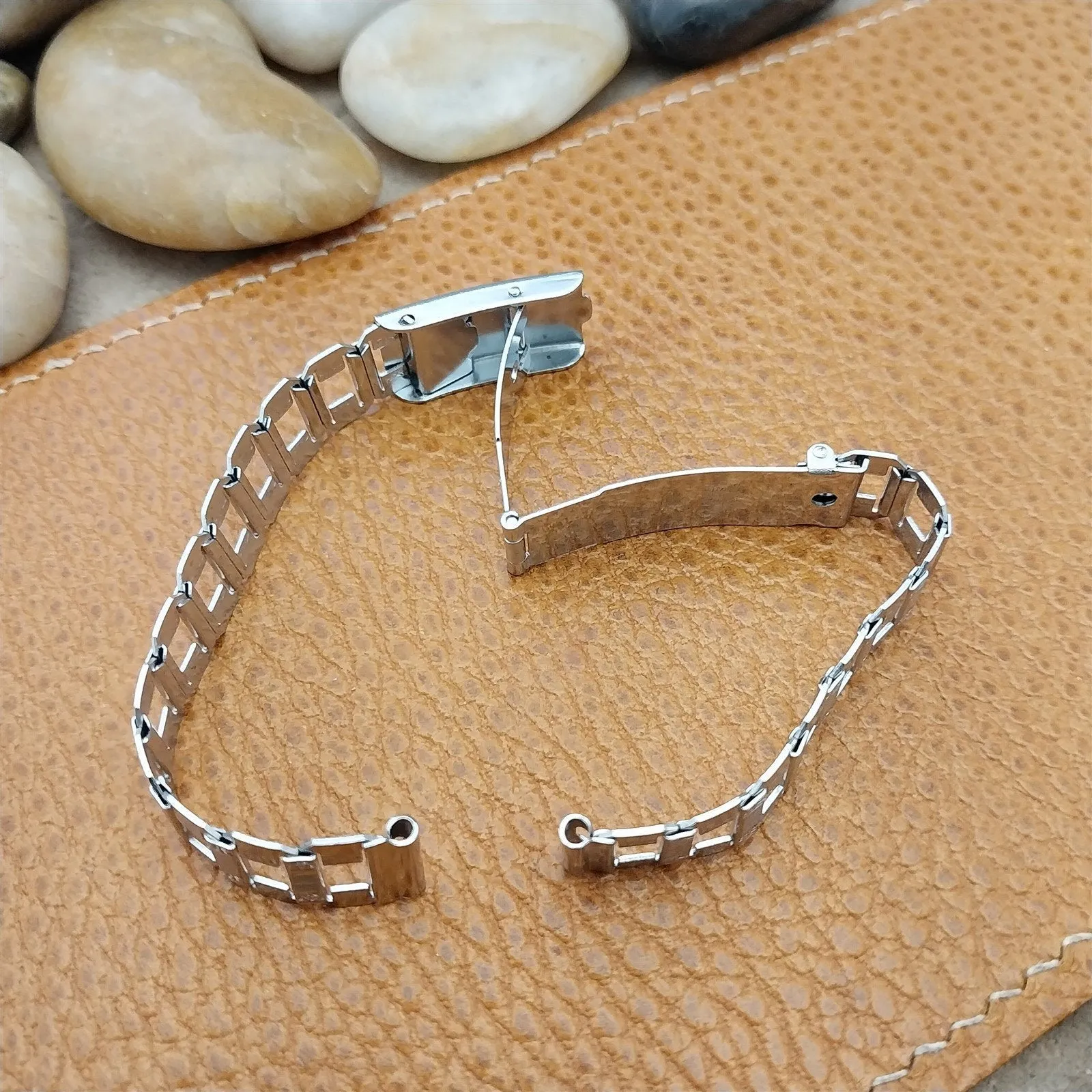 1930s Gemex Pontiac Chromium Plated Ladder Link Womens nos Vintage Watch Band