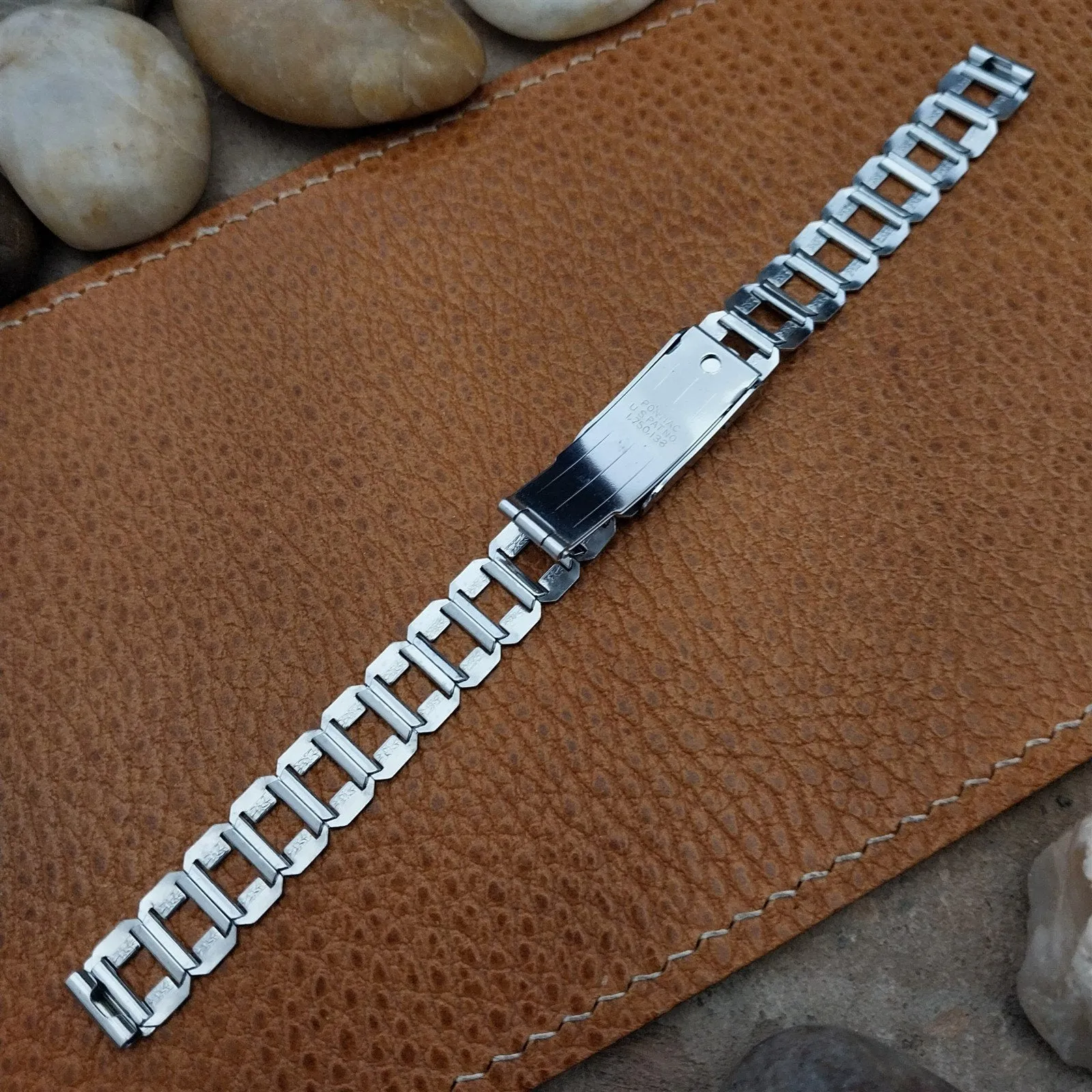 1930s Gemex Pontiac Chromium Plated Ladder Link Womens nos Vintage Watch Band