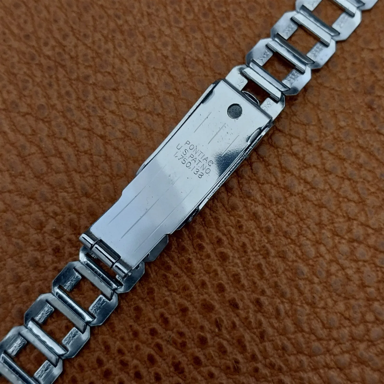 1930s Gemex Pontiac Chromium Plated Ladder Link Womens nos Vintage Watch Band