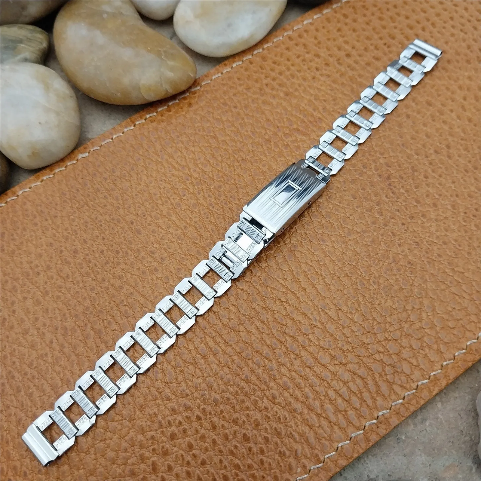 1930s Gemex Pontiac Chromium Plated Ladder Link Womens nos Vintage Watch Band