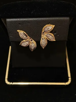 1940's Buccellati-Style Solid YG with Platinum Diamond Earrings - $12K APR w/CoA