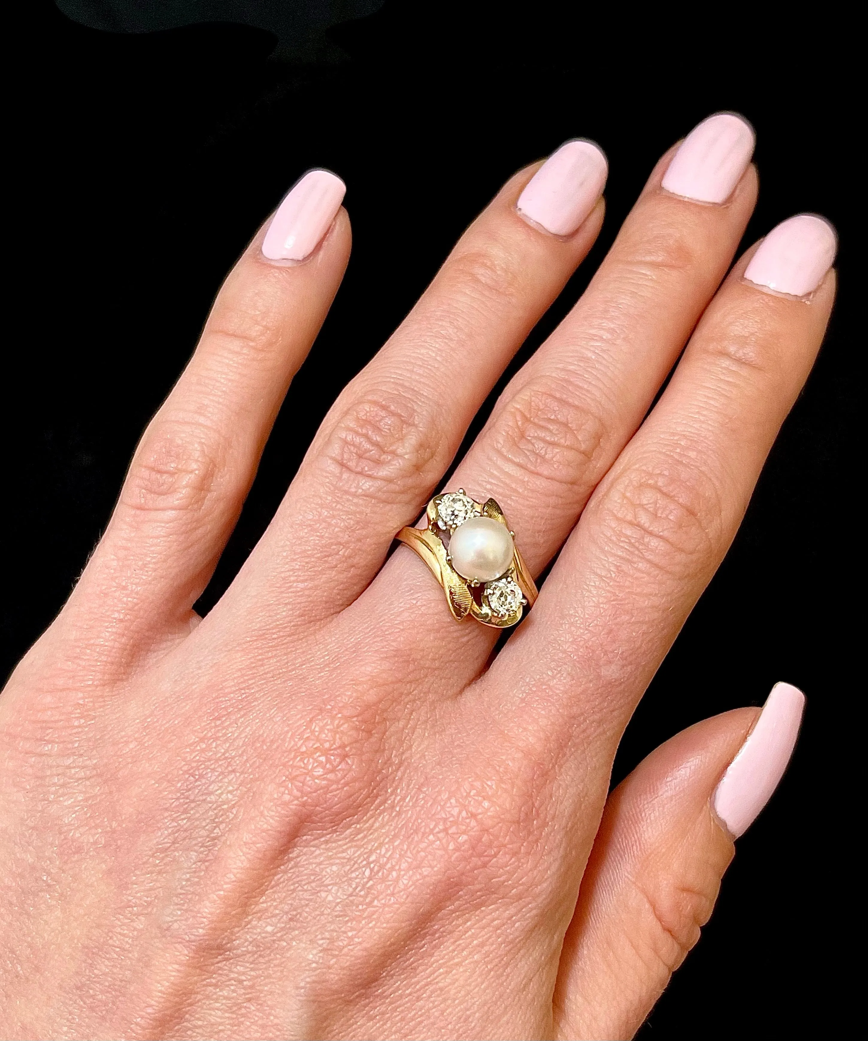 1940s Designer SYG w Pearl & Diamond Ring - $8K APR Value w/CoA}