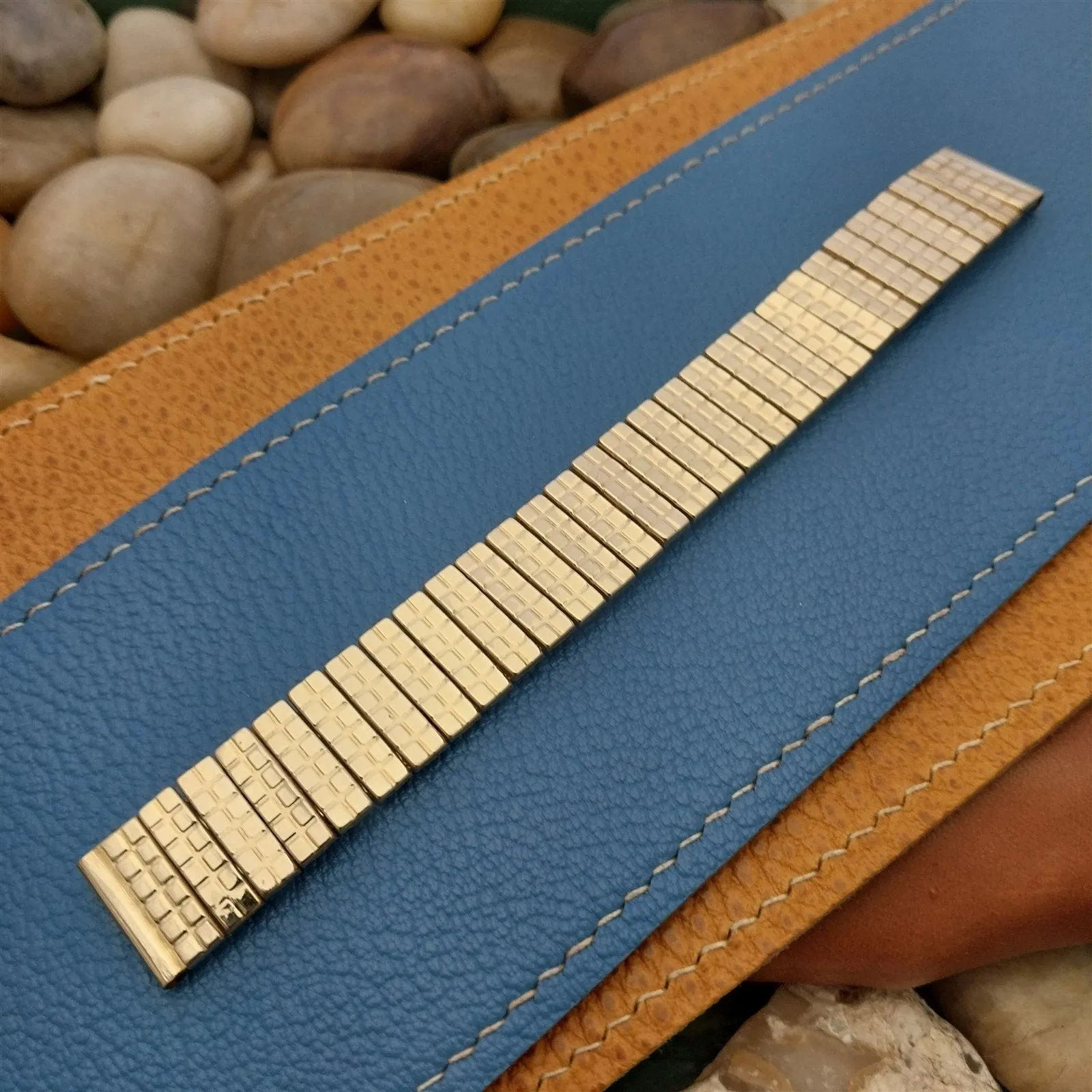 1940s Enel 5/8 10k Yellow Gold-Filled Scissor-Expansion nos Vintage Watch Band