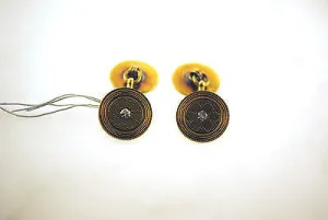 1950s Vintage Diamond & Sapphire Reversible Cuff Links in Solid 14K Yellow Gold - $5K VALUE