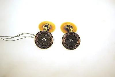1950s Vintage Diamond & Sapphire Reversible Cuff Links in Solid 14K Yellow Gold - $5K VALUE