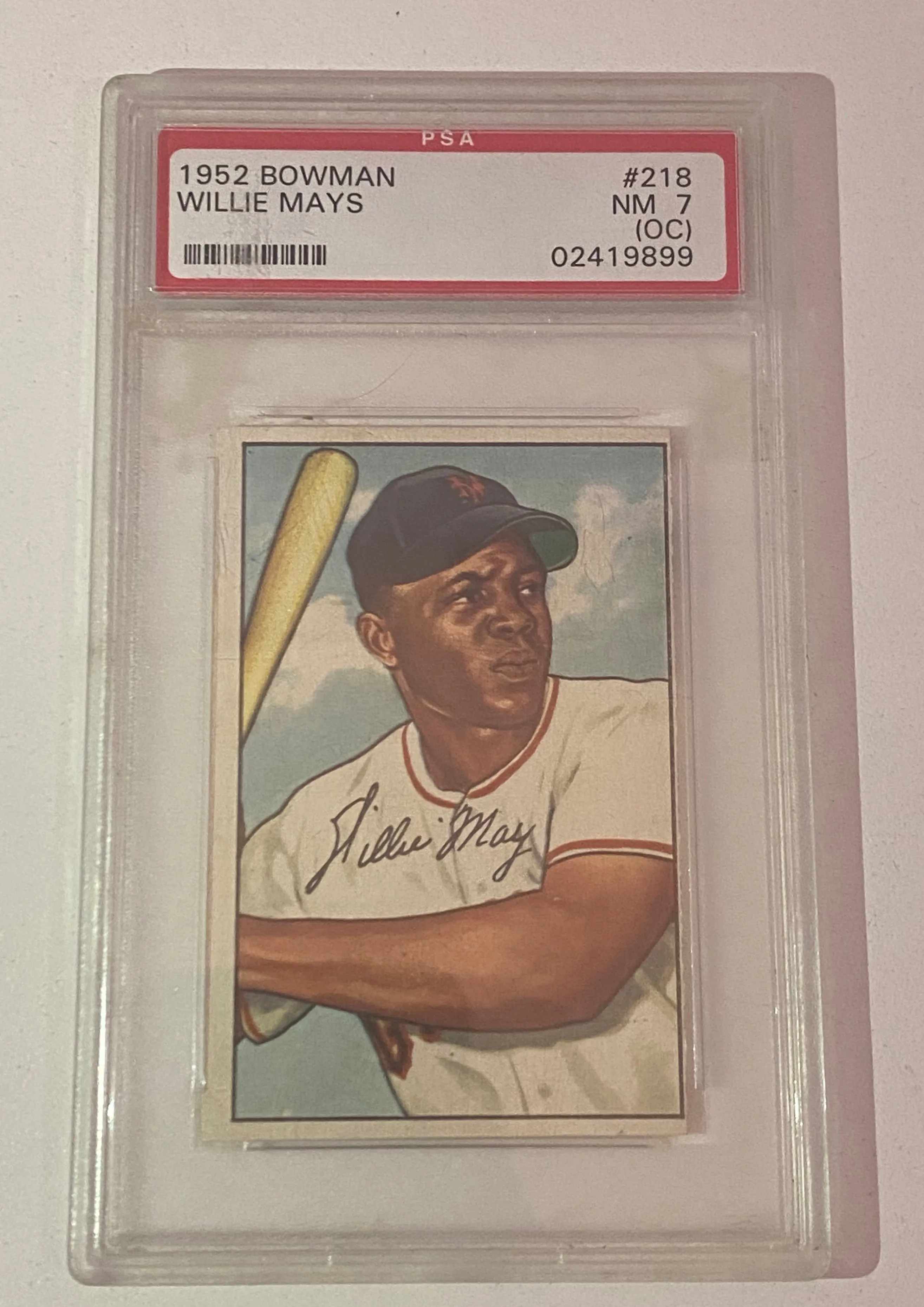 1952 Bowman Willie Mays PSA 7 (OC) NM #218 Trading Card - 10K APR Value w/ CoA!