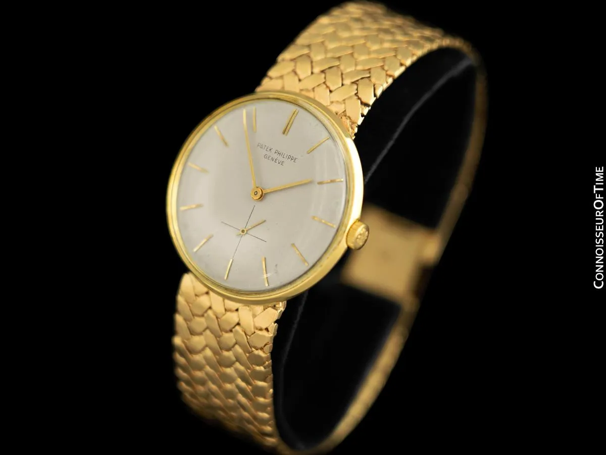 1958 Patek Philippe Vintage Mens Handwound Ref. 2573 18K Gold Bracelet Watch