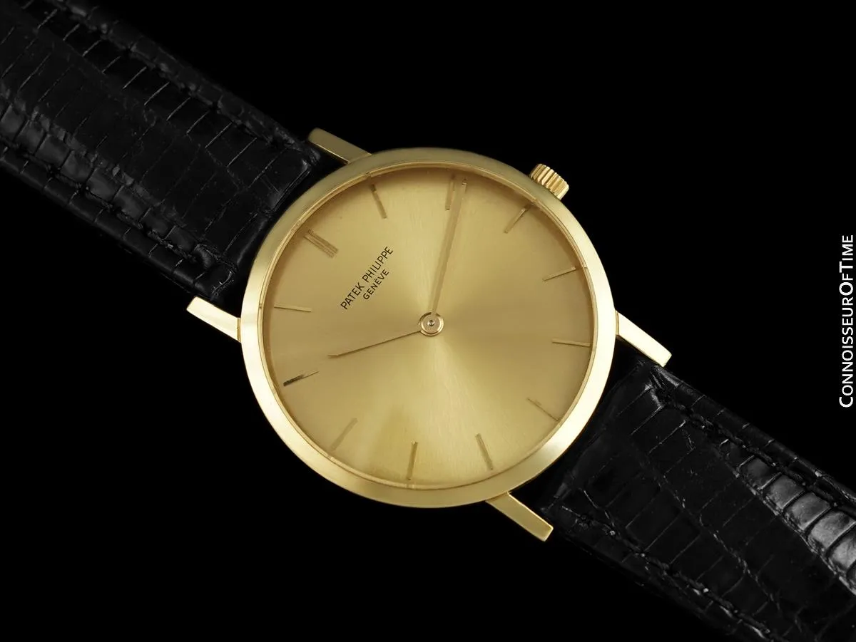 1964 Patek Philippe Vintage Mens Midsize Ultra Thin Watch, Ref. 3512 - 18K Gold