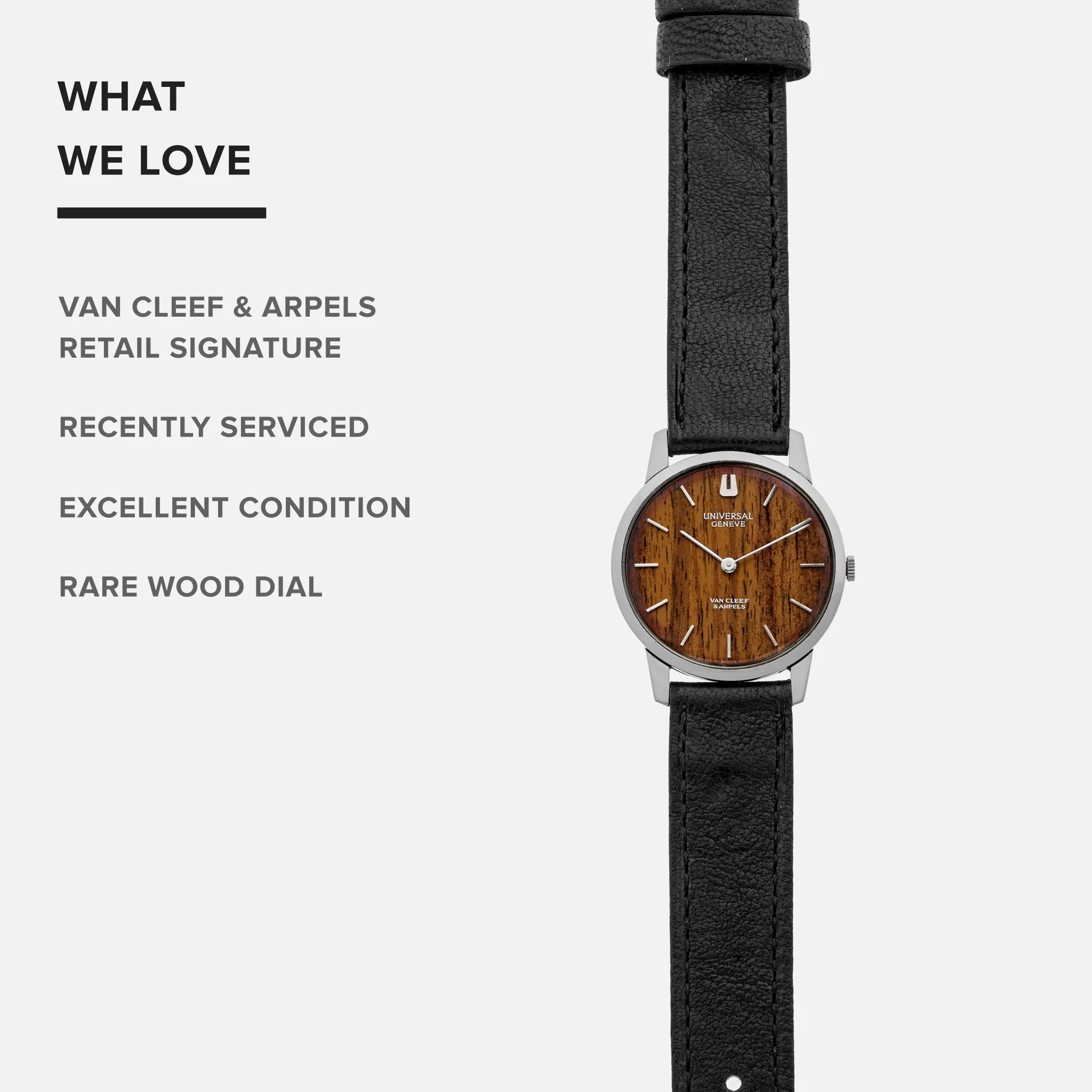 1970s Universal Genève Retailed by Van Cleef & Arpels Ref. 842101 With 'Wood' Dial