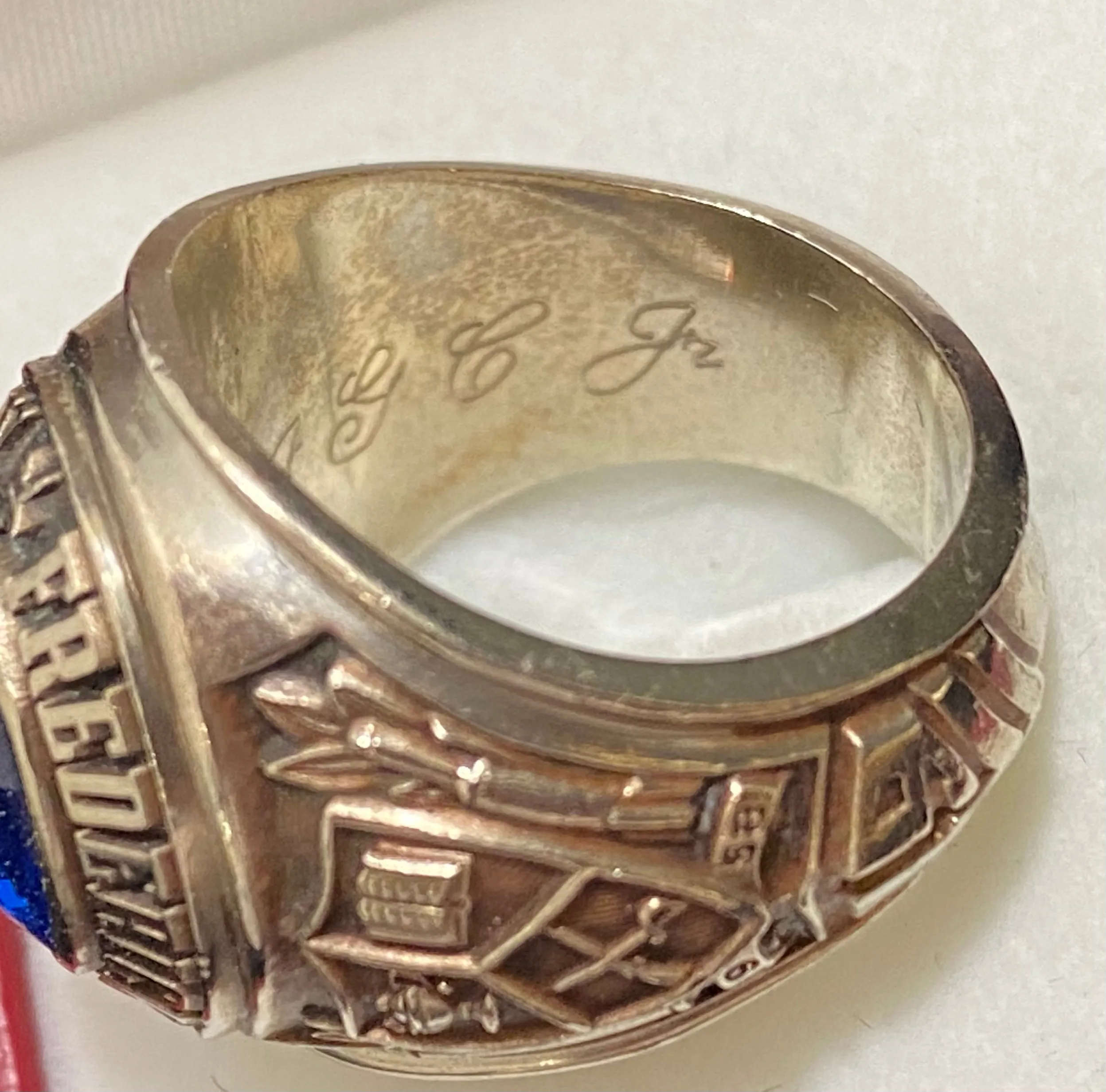 1976 Frederick Military Academy Ring in Solid White Gold - $6K Appraisal Value w/CoA}