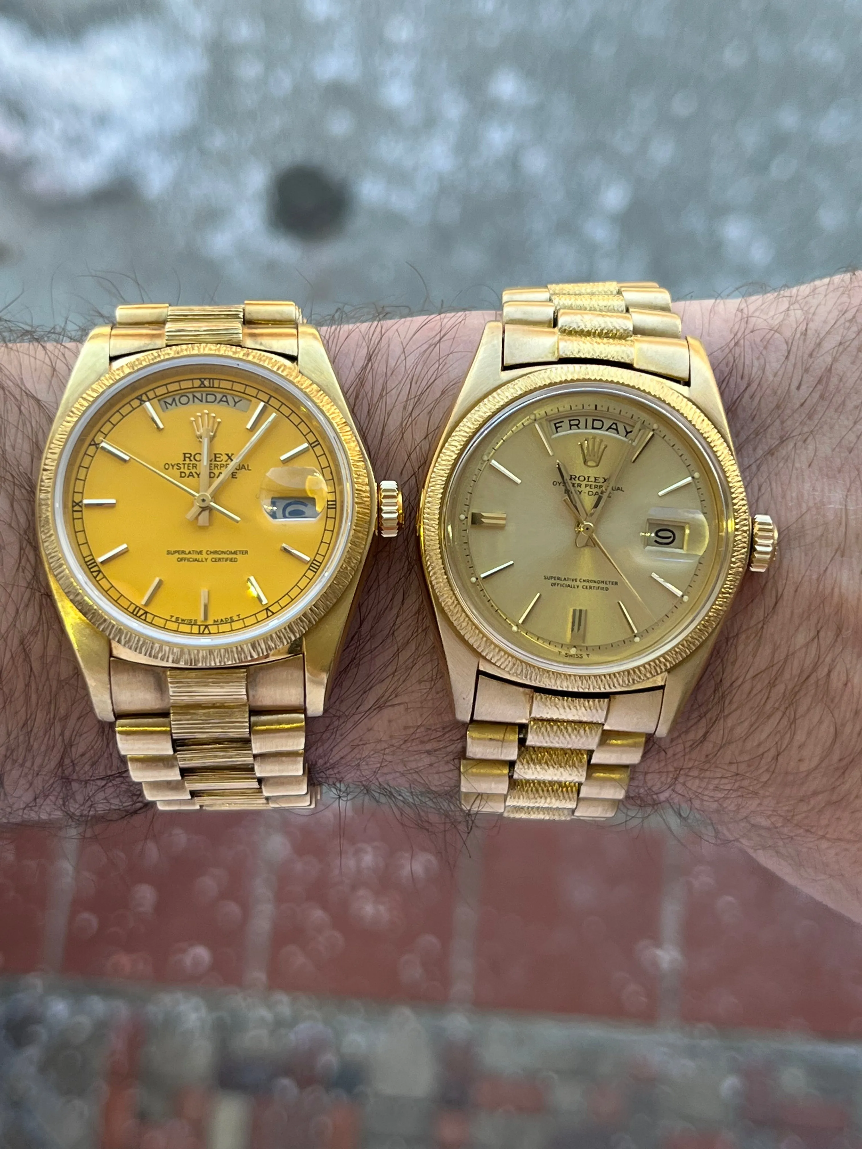 1979 Rolex Day Date Black Stella with Second Custom Yellow Dial