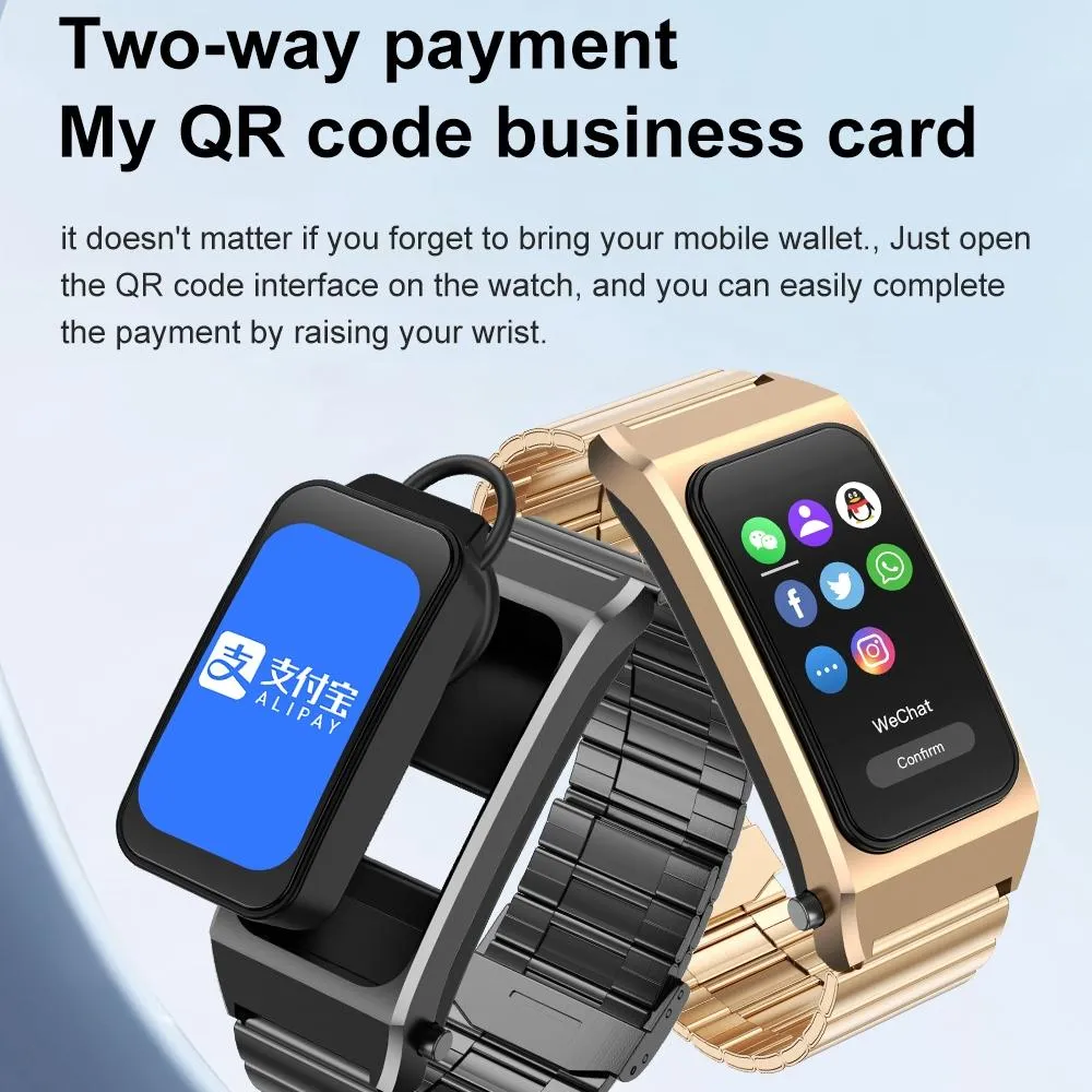 1.98 Inch 2 In 1 Bluetooth Earphone Smart Watch With Ecg & Nfc Support