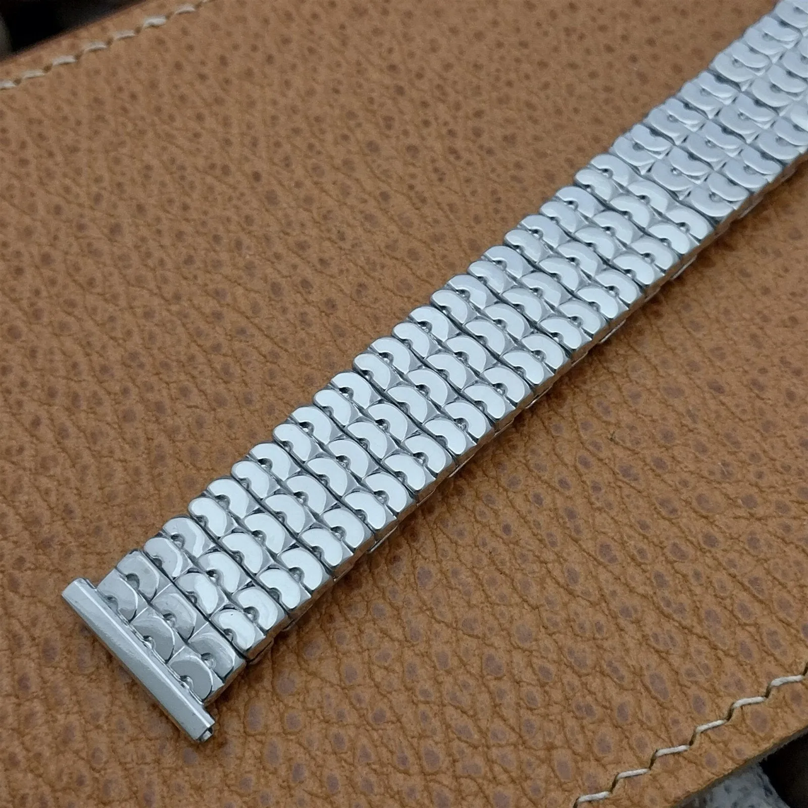 19mm 18mm 16mm White Gold-Fill 1958 Speidel Honeycomb Classic Vintage Watch Band