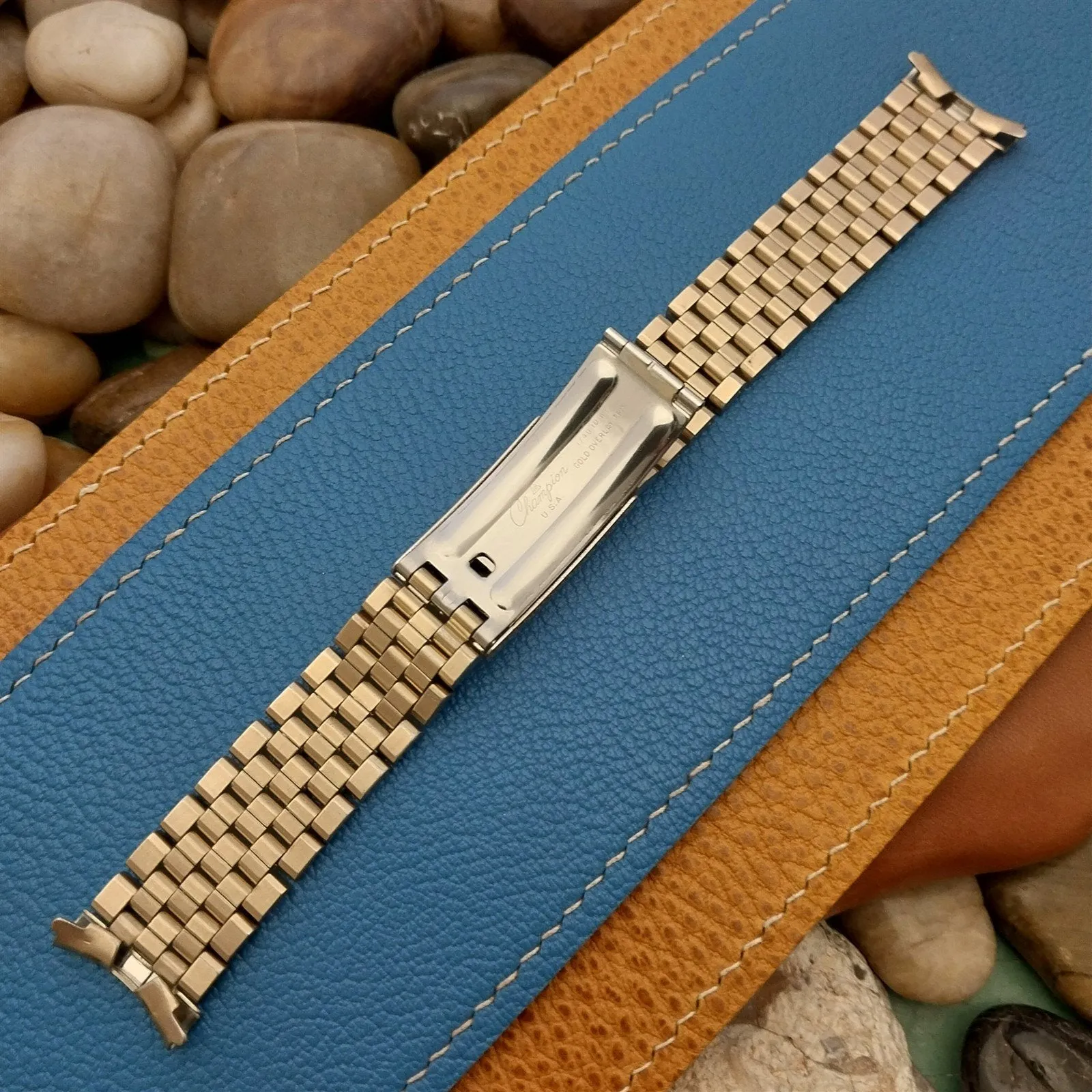 3/4" JB Champion Gold-Filled Classic Brick Link Unused 1979 Vintage Watch Band
