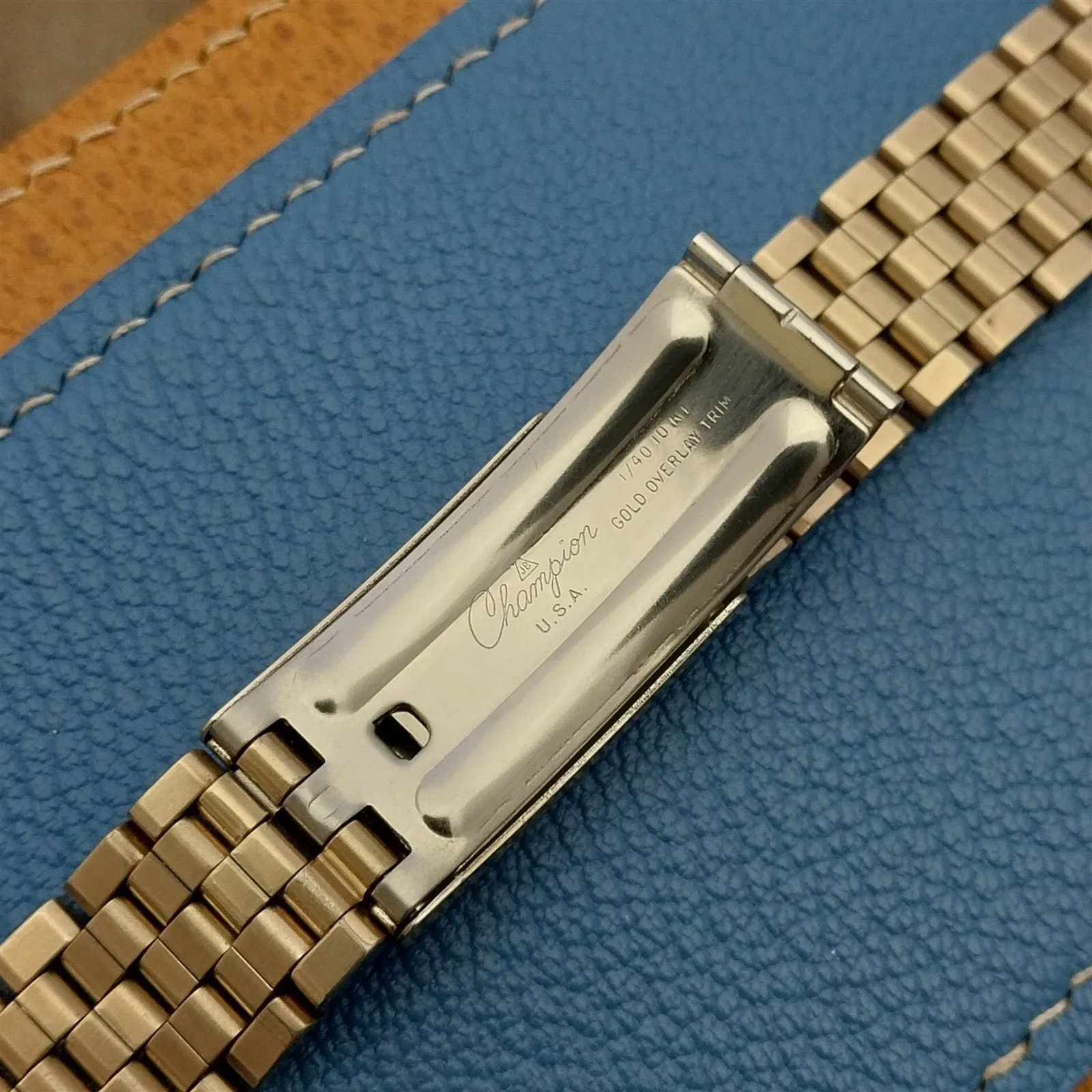 3/4" JB Champion Gold-Filled Classic Brick Link Unused 1979 Vintage Watch Band
