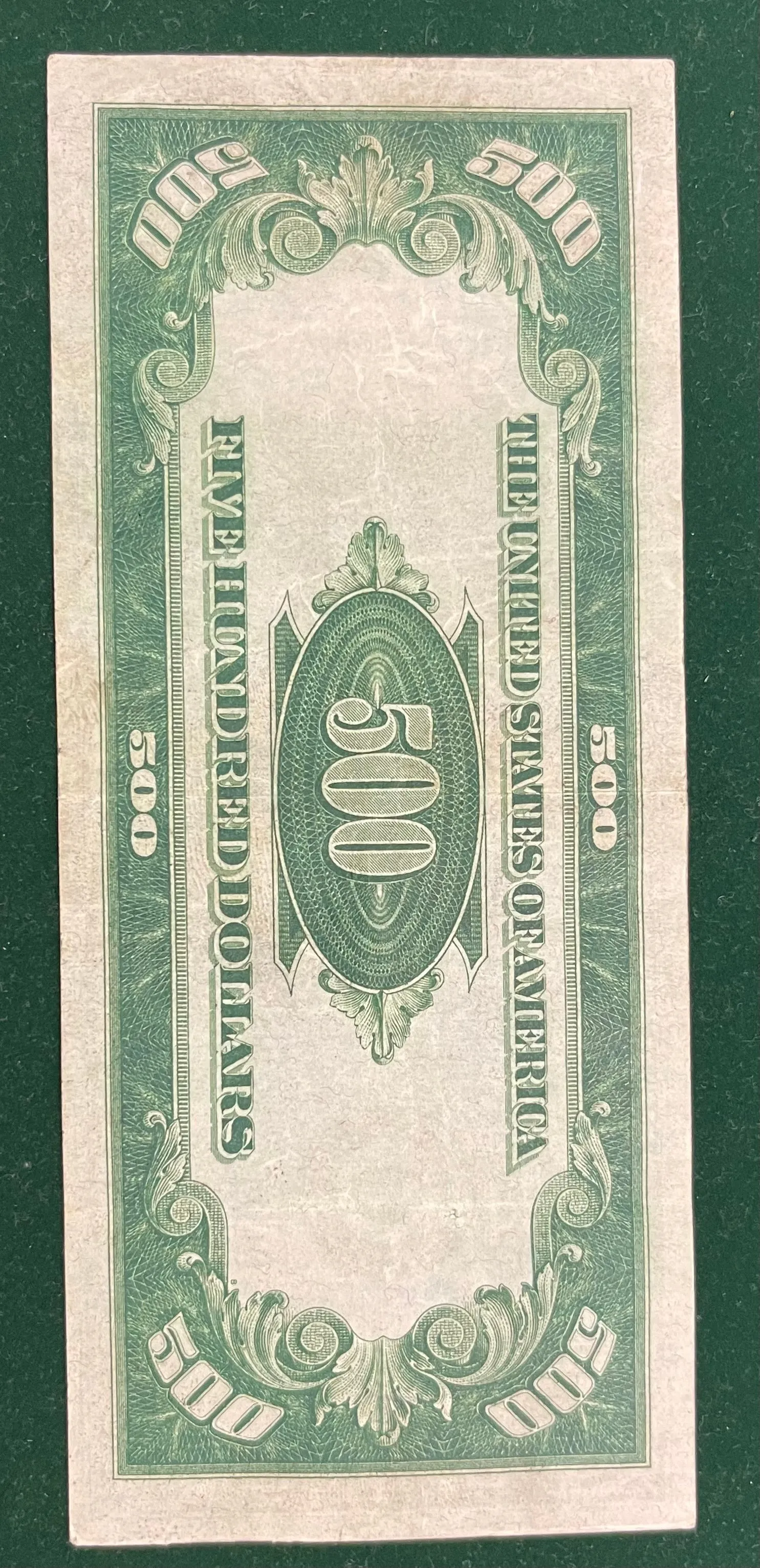 $500 US 1934 APPEARS BU, RARE! ONE OF THE HIGHEST DENOMINATIONS! $8K APR w/COA!!