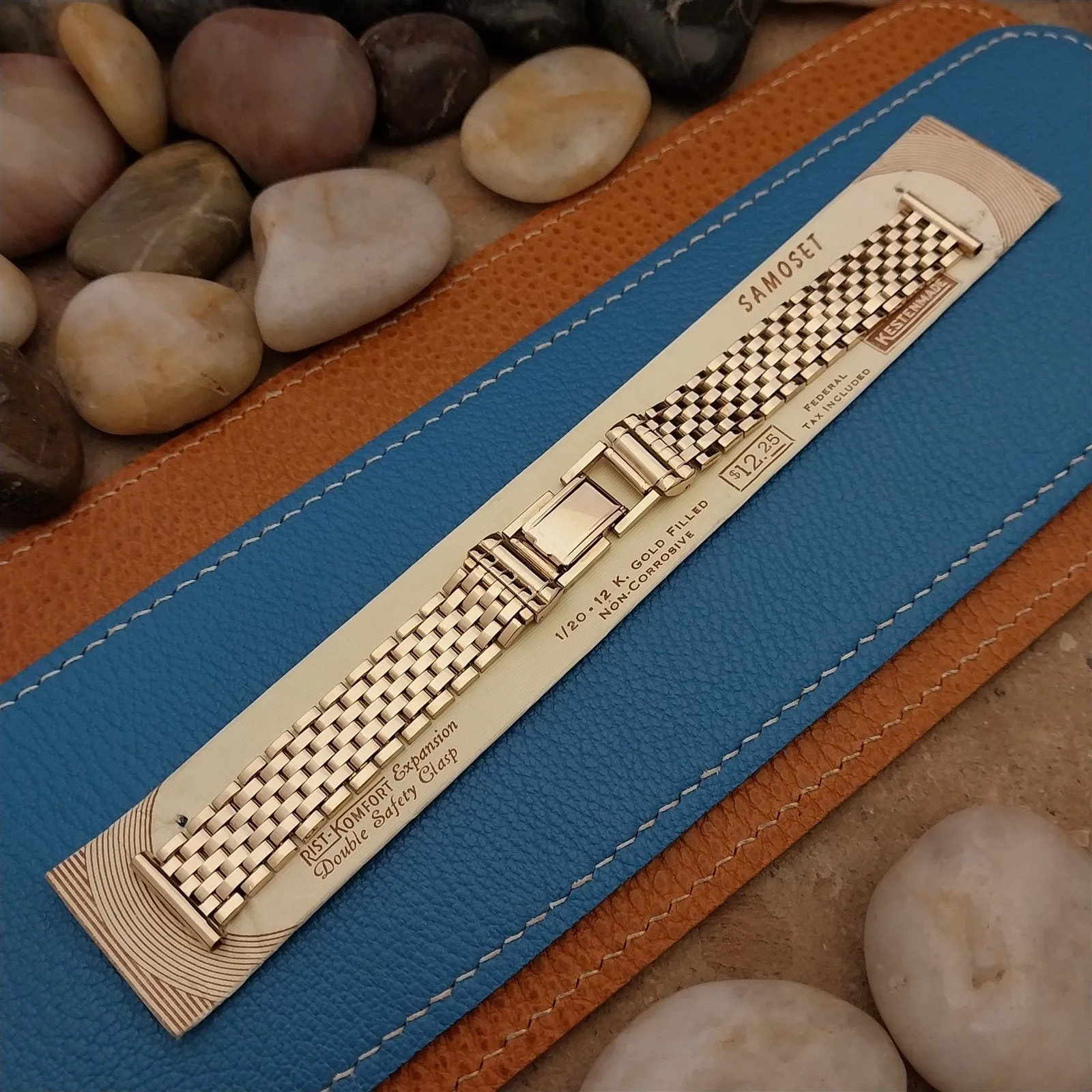 5/8" 12k Yellow Gold-Filled Mesh Kestenmade nos 1940s Unused Vintage Watch Band
