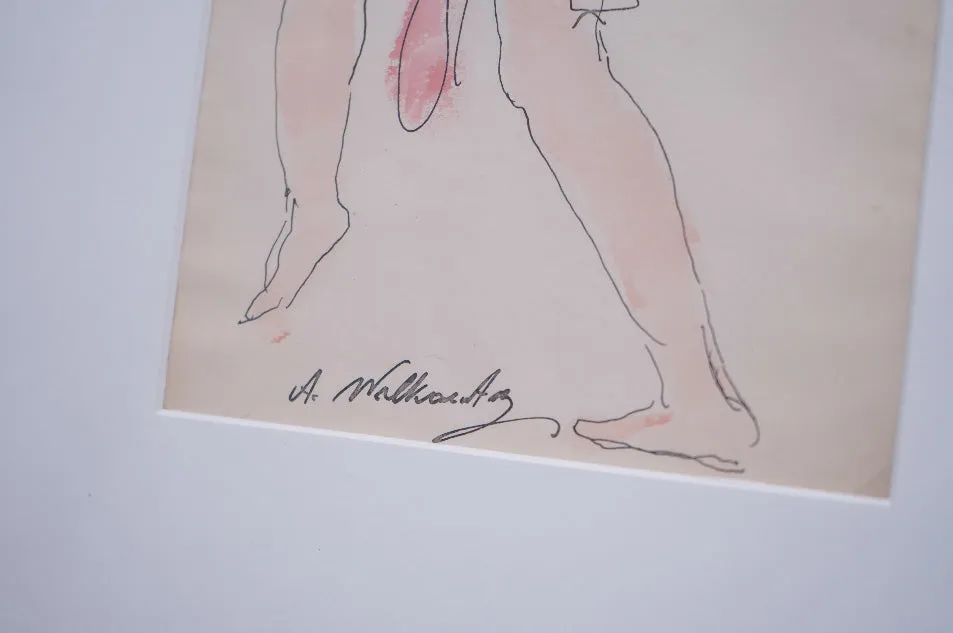 Abhraham Walkowitz Watercolor Ink Drawing of Isadora Duncan Sgd.- $5K APR w/CoA