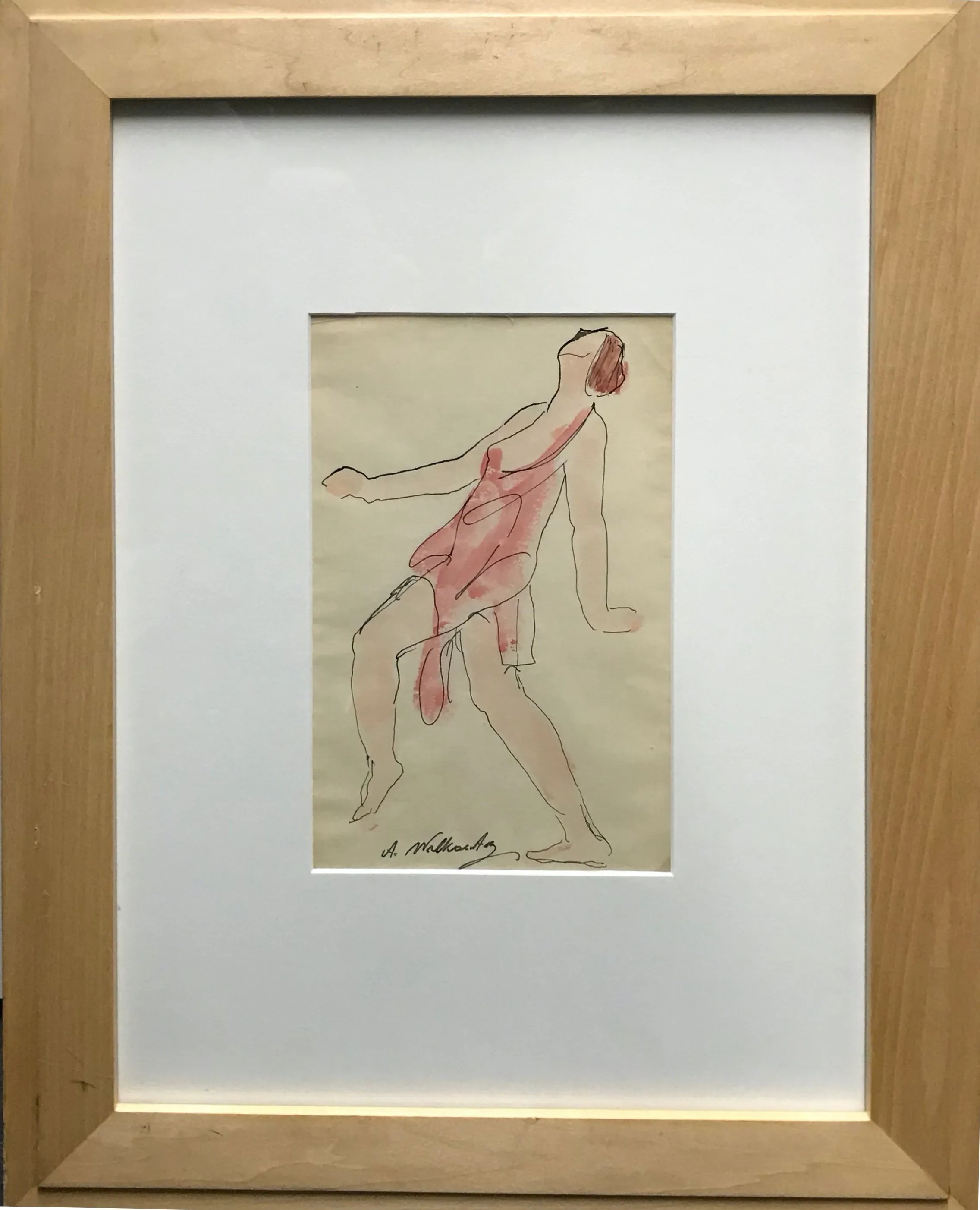 Abhraham Walkowitz Watercolor Ink Drawing of Isadora Duncan Sgd.- $5K APR w/CoA