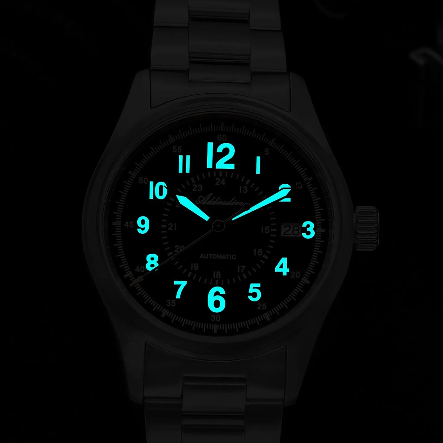 ADDIESDIVE Retro Automatic Watches for Men NH35A Sapphire Crystal 200 M Waterproof BGW9 Super Luminous Vintage Matte Dial