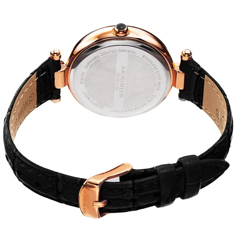 Akribos Xxiv Quartz White Dial Ladies Watch AK1070BKR