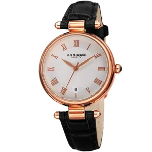 Akribos Xxiv Quartz White Dial Ladies Watch AK1070BKR