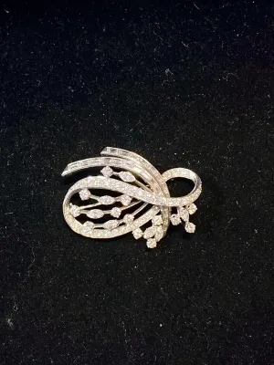 Antique Designer Platinum 70 Different Shape Diamonds Brooch/Pin w $60K COA!}