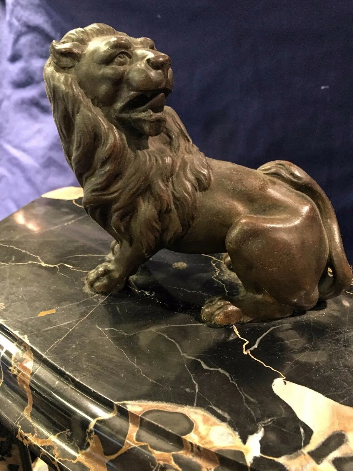 Antique French Marble & Bronze Mantel Clock w/Lion - 19th C. - $30K VALUE*