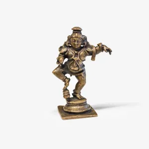 Antique Late 19th Century Bronze Figure of Krishna Dancing With a Butter Ball (1850 AD-1900 AD) - $10K APR Value w/ CoA!