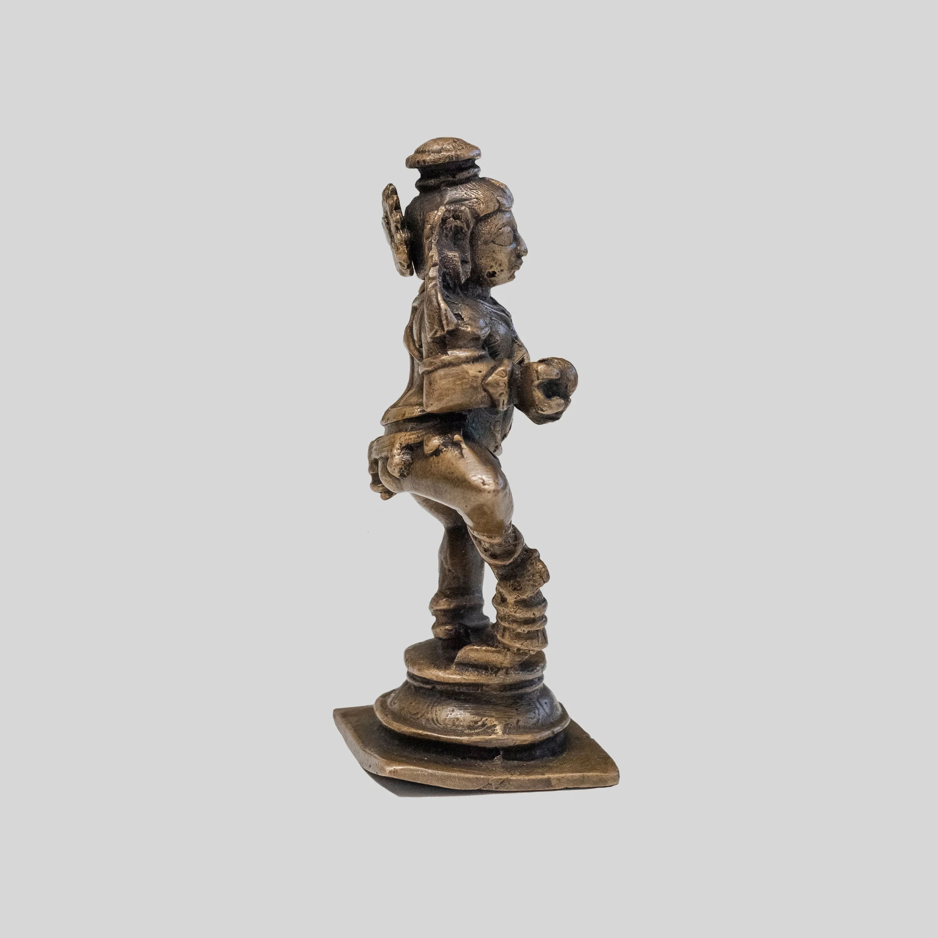 Antique Late 19th Century Bronze Figure of Krishna Dancing With a Butter Ball (1850 AD-1900 AD) - $10K APR Value w/ CoA!