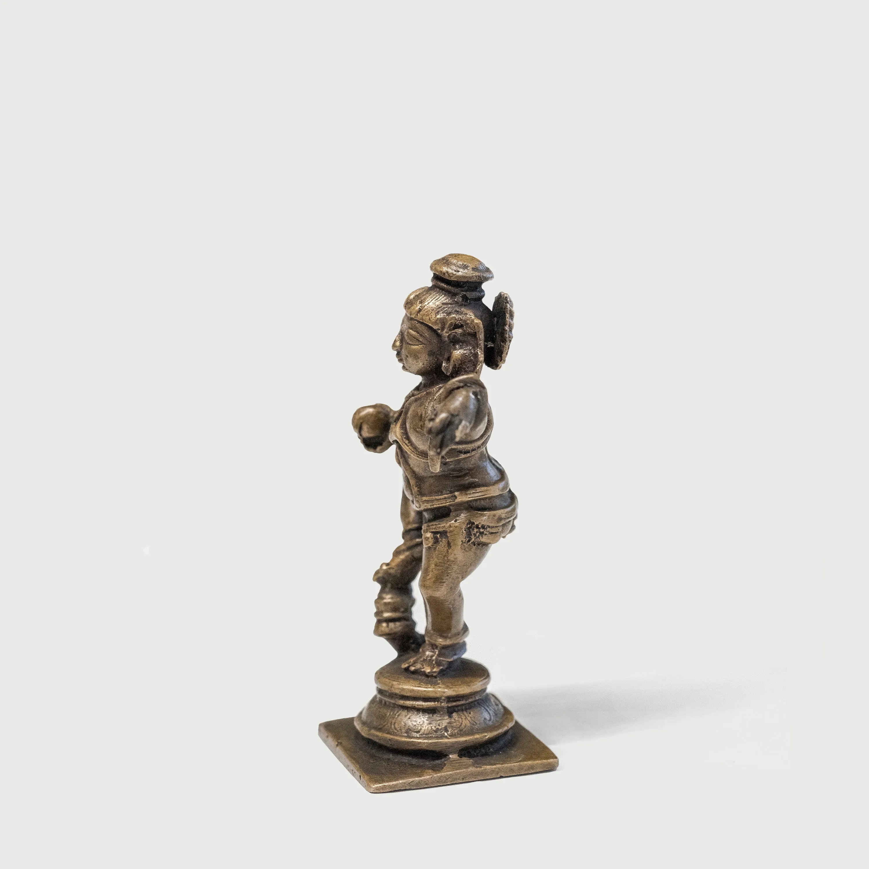 Antique Late 19th Century Bronze Figure of Krishna Dancing With a Butter Ball (1850 AD-1900 AD) - $10K APR Value w/ CoA!