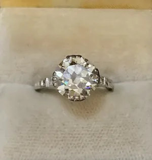 Antique Platinum 4 Ct. Old Mine Diamond Filigree Engagement Ring - $105K Appraisal Value w/CoA}