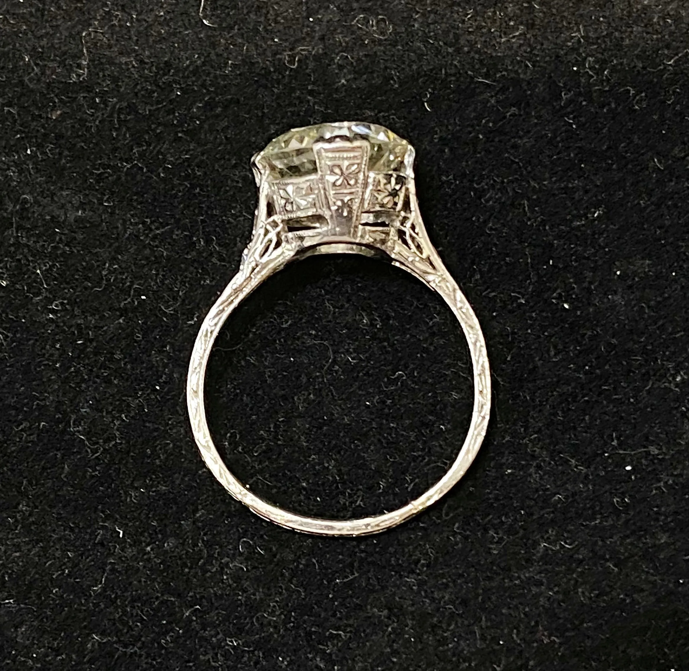 Antique Platinum 4 Ct. Old Mine Diamond Filigree Engagement Ring - $105K Appraisal Value w/CoA}