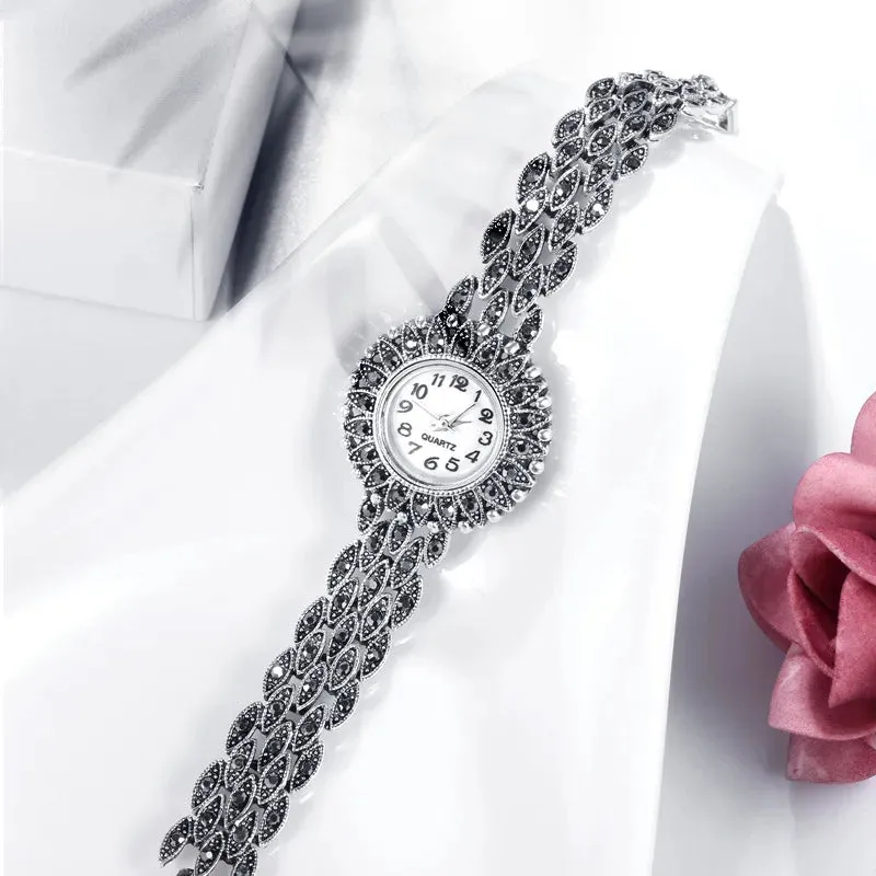 Antique Tibetan Silver Quartz Women's Watch
