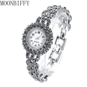 Antique Tibetan Silver Quartz Women's Watch