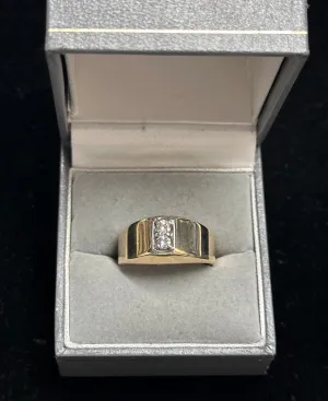 ANTIQUE UNISEX ROUND DIAMOND YELLOW GOLD SETTING RING - $6K APR w/ CoA!!!!!!!!!!