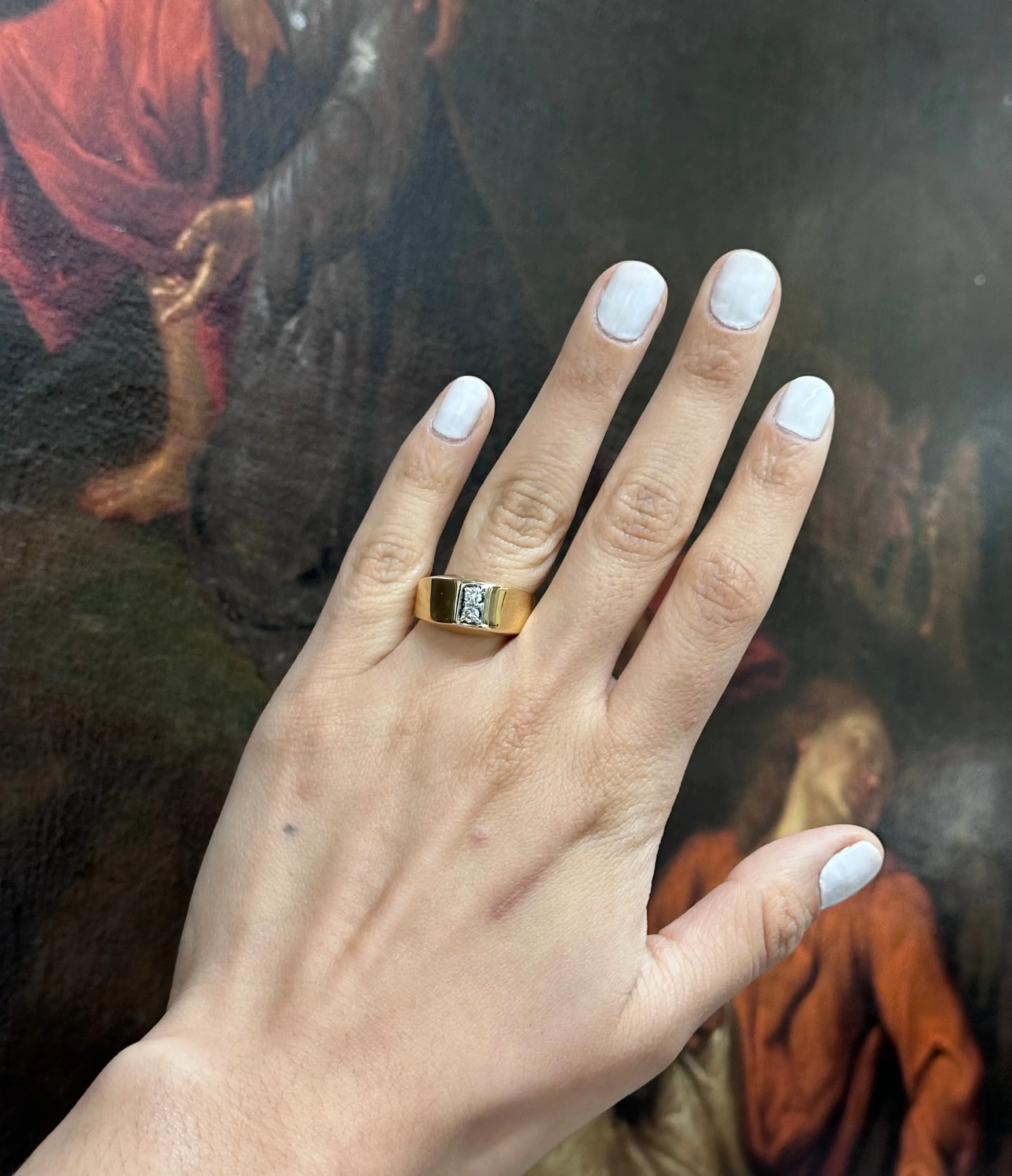 ANTIQUE UNISEX ROUND DIAMOND YELLOW GOLD SETTING RING - $6K APR w/ CoA!!!!!!!!!!