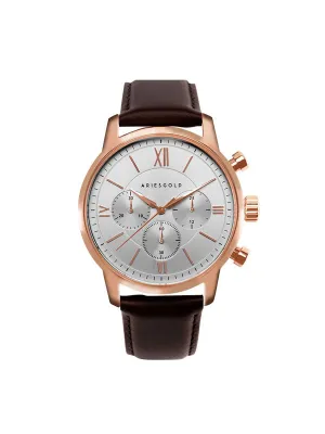 Aries Gold Urban Eternal Brown Leather Strap G 1027 RG-S Watch