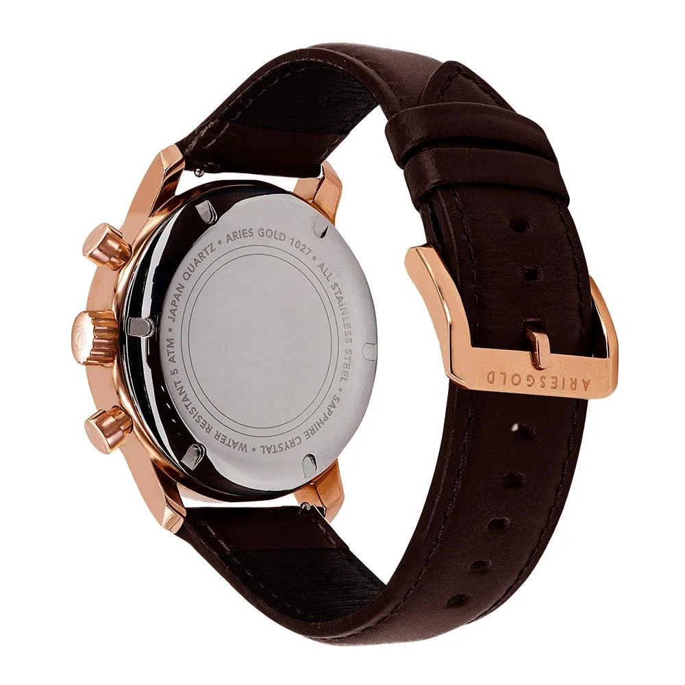 Aries Gold Urban Eternal Brown Leather Strap G 1027 RG-S Watch