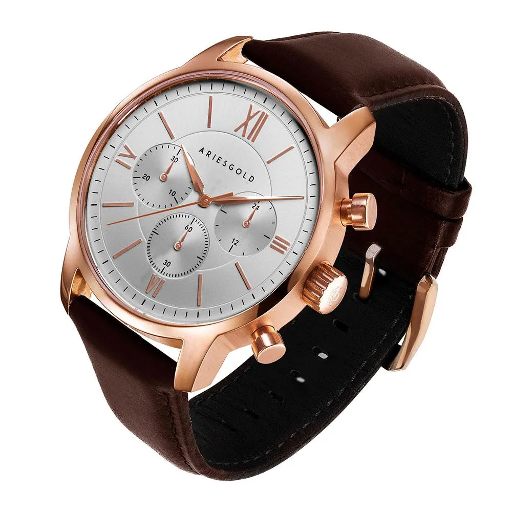 Aries Gold Urban Eternal Brown Leather Strap G 1027 RG-S Watch