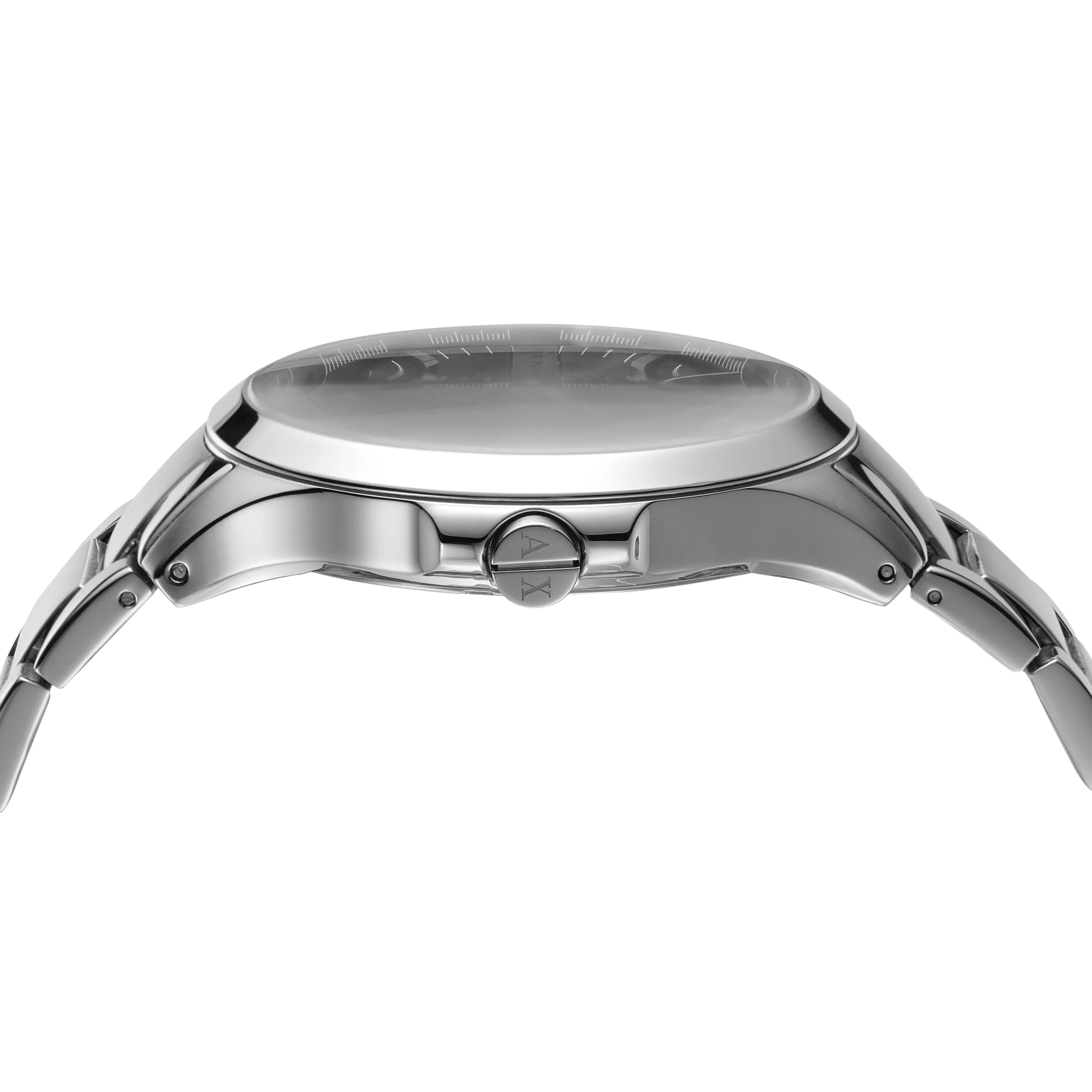 Armani Exchange Hampton Black Face Silver Band Watch - AX2103