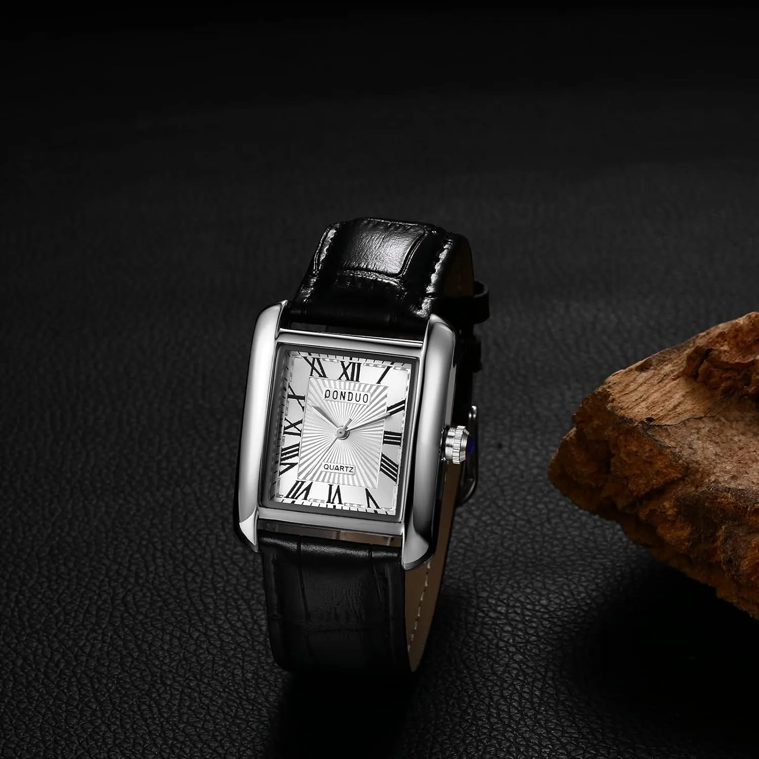 Avaner Men's Square Cuff Watch - Roman Numeral Couple Watches, Analog Quartz Retro Watch for Men and Women