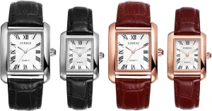 Avaner Men's Square Cuff Watch - Roman Numeral Couple Watches, Analog Quartz Retro Watch for Men and Women